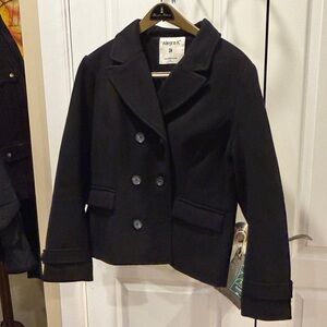 Allegra K Women's Black Pea Coat